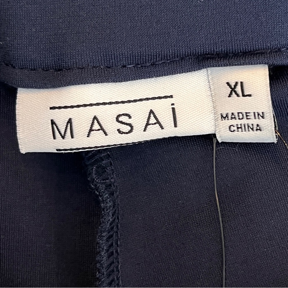 NEW Masai Copenhagen Prisca Ponte Wide Leg Trousers in Navy Blue Blazer XL NWT - Picture 11 of 13